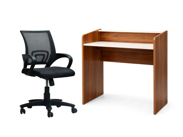 Luna Engineered Wood Study Table With Office Chair